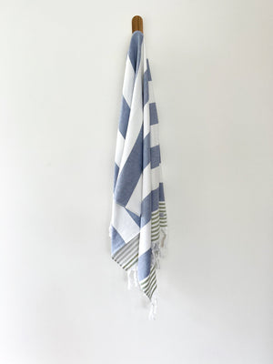 turkish towel seven seas australia arctic denim olive