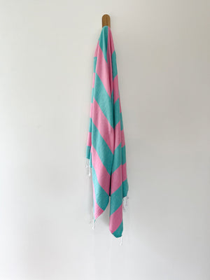 turkish towel seven seas Australia sunny sea green pink